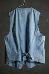 Syndro "COMMANDO" ARMY VEST Natural Indigo Ripstop Zip Vest