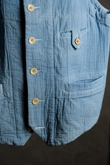 Syndro "COMMANDO" ARMY VEST Natural Indigo Ripstop Zip Vest