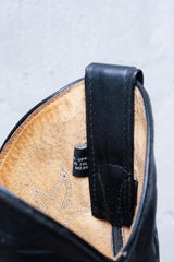 Justin Lady Black Leather Embroidered Snip Toe Western Boots 女版黑色刺繡尖頭西部牛仔靴 墨西哥製