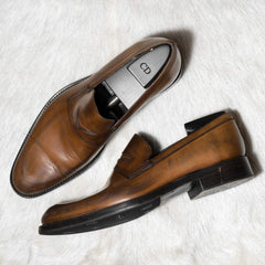 Dior Calfskin Leather Loafers - Brown