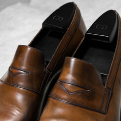 Dior Calfskin Leather Loafers - Brown