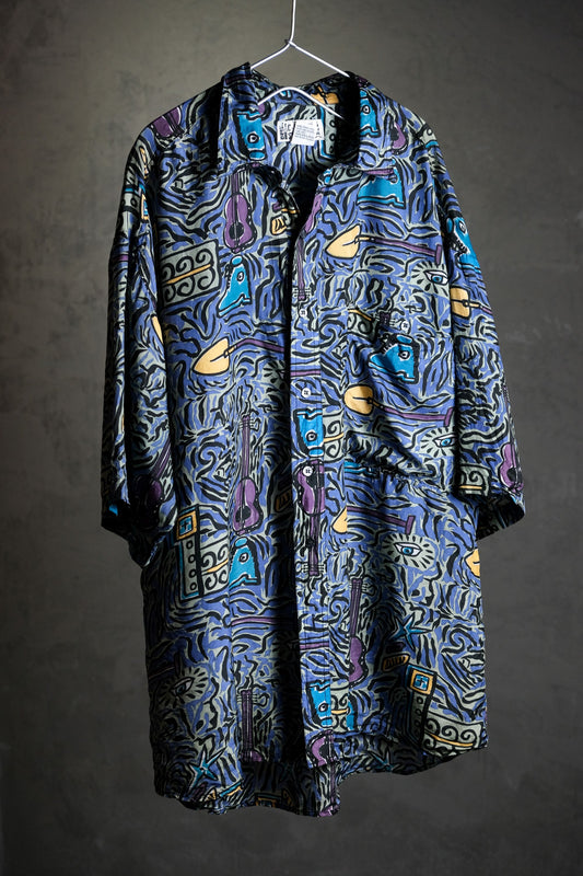 Vintage Silk Print Shirt 古著絲質印花短袖襯衫