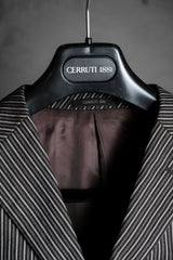 Cerruti 1881 コットン/リネン ストライプ スーツ ジャケット