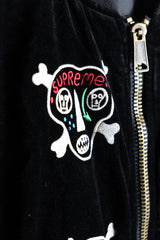 Supreme × Clayton Patterson 21S/S スカル刺繍ベルベット MA-1 ジャケット ニューヨークアーティスト連名 エスニックスカル刺繍 リバーシブルベルベットフライトジャケット