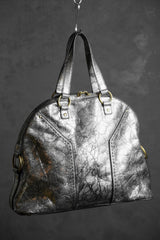 イヴ・サンローラン ミューズ レザー ショルダーバッグ YSL サンローラン シルバー クラック ロック バッファロー レザー ボウリングバッグ