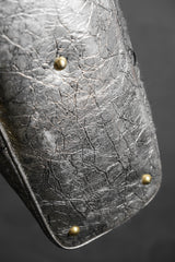 イヴ・サンローラン ミューズ レザー ショルダーバッグ YSL サンローラン シルバー クラック ロック バッファロー レザー ボウリングバッグ