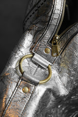 イヴ・サンローラン ミューズ レザー ショルダーバッグ YSL サンローラン シルバー クラック ロック バッファロー レザー ボウリングバッグ