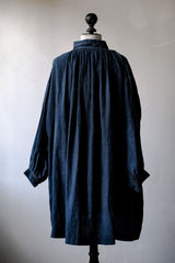 19 世紀フランスアンティーク インディゴ リネン ビオード