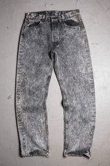 Levi's 80's Vintage 501 Snowflake Gray Denim Jeans Early American Made Snowflake Gray Denim Straight Leg Pants