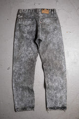 Levi's 80's Vintage 501 Snowflake Gray Denim Jeans Early American Made Snowflake Gray Denim Straight Leg Pants