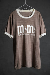 70’s Vintage M&M's Chocolate Candy Ringer T-Shirt Single Stitch 70年代美國製古著M&M巧克力 企業滾邊T