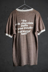 70’s Vintage M&M's Chocolate Candy Ringer T-Shirt Single Stitch 70年代美國製古著M&M巧克力 企業滾邊T