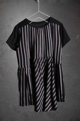 Sacai Back Striped Pleated Switching T-Shirt Made in Japan