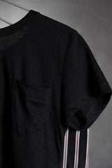 Sacai Back Striped Pleated Switching T-Shirt Made in Japan