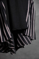 Sacai Back Striped Pleated Switching T-Shirt Made in Japan