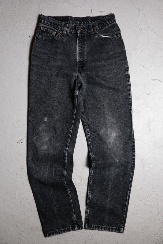 Levi's 90's ヴィンテージ 525 ブラック デニム ジーンズ アーリーアメリカン ウォッシュド ブラック デニム ストレート パンツ