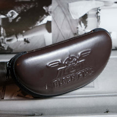 Vintage Black Flys Leather Sunglasses - Black