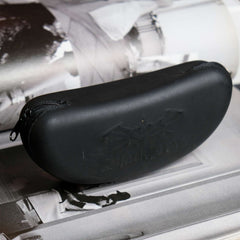 Vintage Black Flys Leather Sunglasses - Brown