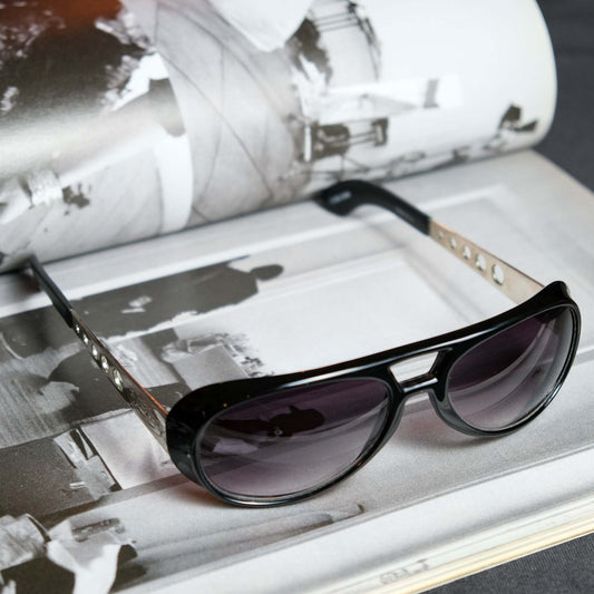 Vintage Black Flys King Fly Sunglasses - Black / Silver