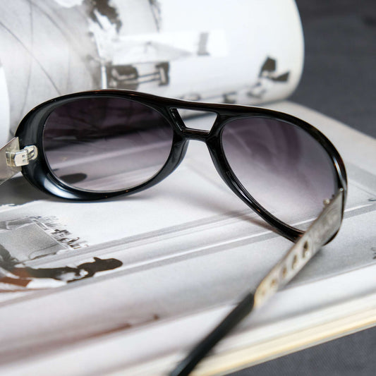 Vintage Black Flys King Fly Sunglasses - Black / Silver