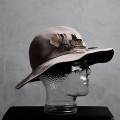 Mayser Modell ヴィンテージ フェザー フェルト ハット ヴィンテージ レディース ウール フェザー トリム 紳士用ハット