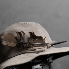 Mayser Modell ヴィンテージ フェザー フェルト ハット ヴィンテージ レディース ウール フェザー トリム 紳士用ハット