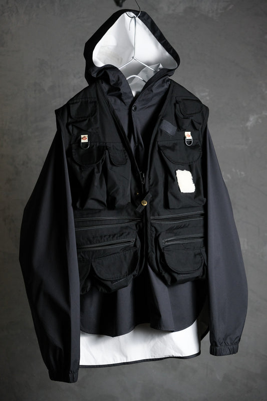 Mountain Research x Columbia Black Label ヘンリーズ ポイント ベスト ツーピース マルチポケット フィッシング ベスト 防水ケープ