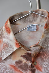 70年代 Kmart ヴィンテージ オールオーバープリント ディスコシャツ アメリカ製 ヴィンテージ ディスコ ポインテッドカラーシャツ