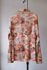 70年代 Kmart ヴィンテージ オールオーバープリント ディスコシャツ アメリカ製 ヴィンテージ ディスコ ポインテッドカラーシャツ