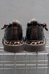 Hender Scheme Fur Strap Platform Shoes 磁吸釦毛料動物紋裝飾皮鞋