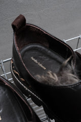 Hender Scheme Fur Strap Platform Shoes 磁吸釦毛料動物紋裝飾皮鞋