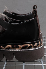 Hender Scheme Fur Strap Platform Shoes 磁吸釦毛料動物紋裝飾皮鞋