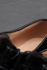 Paraboot MICHAEL MOUTON GRIFF NOIR 羊毛拼接黑色厚底鞋