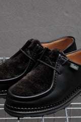 Paraboot MICHAEL MOUTON GRIFF NOIR 羊毛拼接黑色厚底鞋