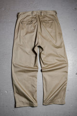 WAIPER.inc レトロ フランス軍 M-52 チノパンツ 日本製ブランド レプリカ フランス軍 プリーツ カーキ パンツ