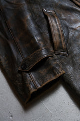 Vintage Euro 1940/50s Double Breasted Leather Coat Jacket European 1940/50s vintage double breasted leather coat