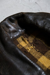 Vintage Euro 1940/50s Double Breasted Leather Coat Jacket European 1940/50s vintage double breasted leather coat