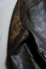 Vintage Euro 1940/50s Double Breasted Leather Coat Jacket European 1940/50s vintage double breasted leather coat