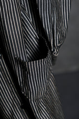 ヴィンテージ フレンチ 1940's コットン ストライプ ドレス フランス 40's ヴィンテージ コットン ロング ストライプ ブラウス/ドレス