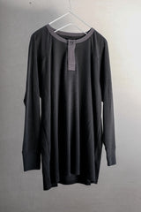 EYES&SINS WAFFLE HENLEY L/S TEE BLACK 吉豐重工 EYES&SINS 華夫格拼接亨利領長袖T 黑色