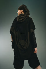 HAMCUS - TM / NAMELESS HOODED TANK TOP - BLACK