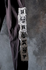 UNIF Hannya Mask Embroidered Side Panel Jogger Pants 般若刺繡貼布側章縮口棉褲