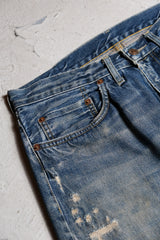 Levi's Vintage Clothing LVC 501ZXX ダメージ デニム ジーンズ 再刻印 ビッグEセルビッジ ダメージ パッチ デニム パンツ