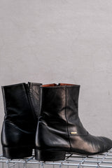 Jean Pierre Side Zip Leather Ankle Boots側拉鍊真皮短靴 黑色