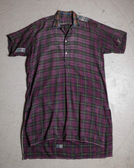 Vintage French Smock Patchwork Check Workshirt 50年代縫補格紋工作襯衫