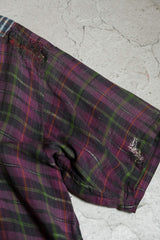 Vintage French Smock Patchwork Check Workshirt 50年代縫補格紋工作襯衫