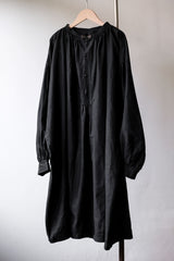 19 世紀フランスアンティーク ブラック インディゴ リネン ビオード