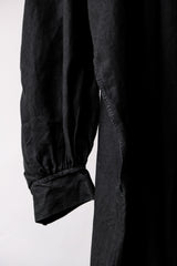 19 世紀フランスアンティーク ブラック インディゴ リネン ビオード