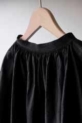 19 世紀フランスアンティーク ブラック インディゴ リネン ビオード