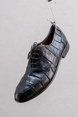 Genuine Crocodile Leather Cap Toe Derby Shoes Hand Made in Italy 鱷魚皮橫飾頭德比紳士鞋 義大利手工製
